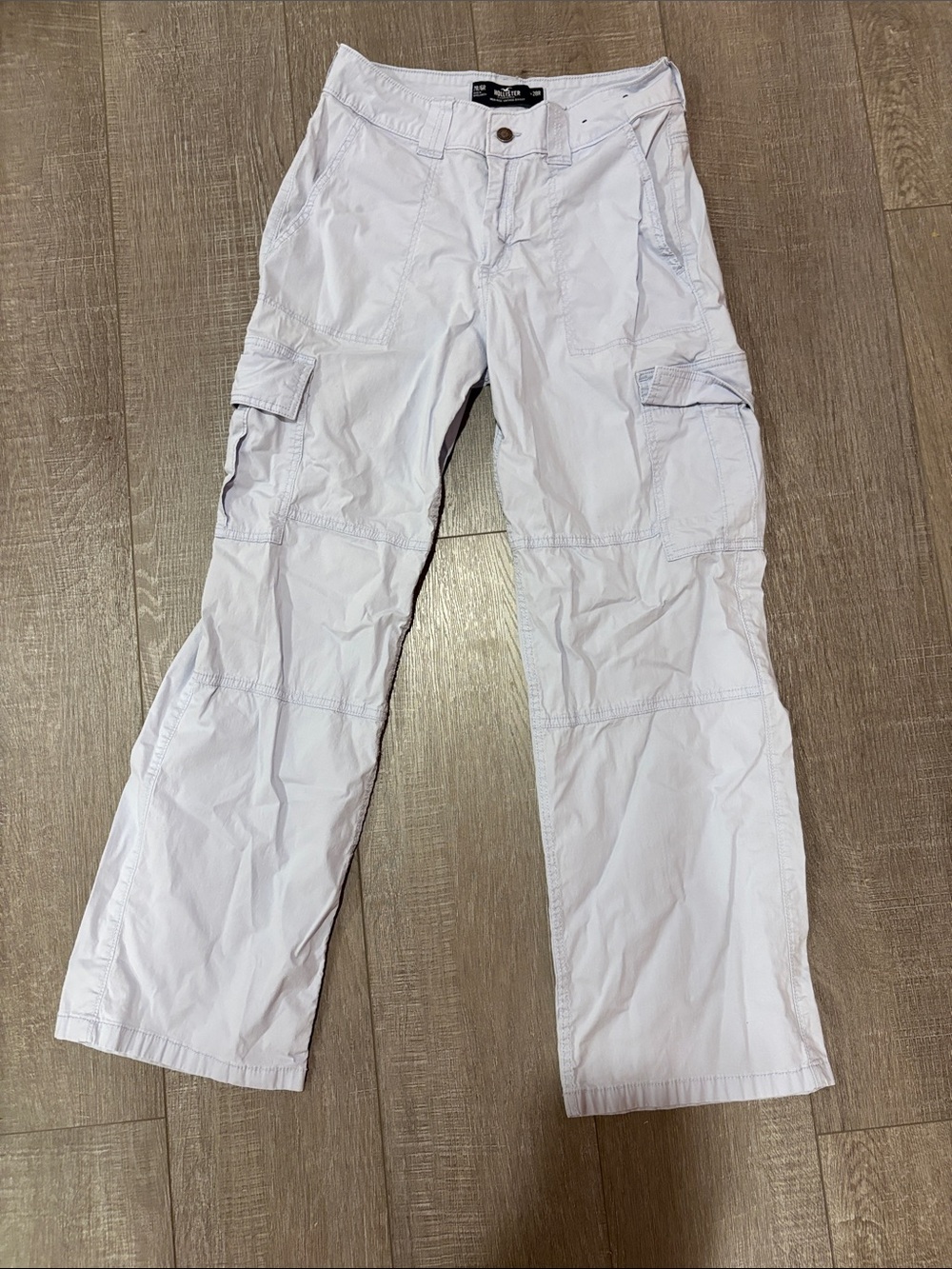 Hollister White Wide Leg Cargo Pants